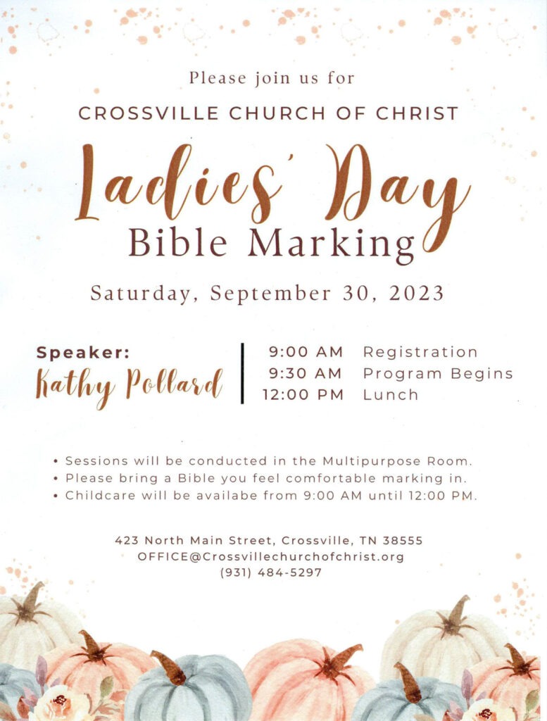 Church Of Christ Ladies Printable